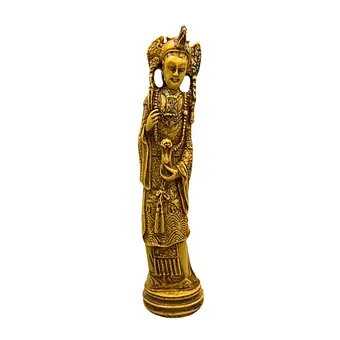 Asian resin statue of a woman in traditional dress.