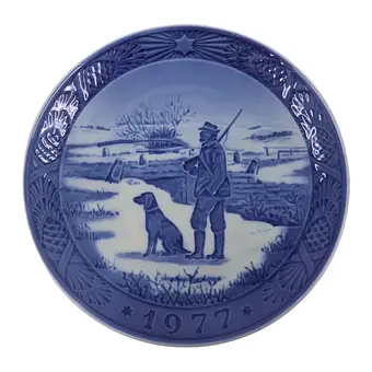 Talerz bożonarodzeniowy Royal Copenhagen 1977.