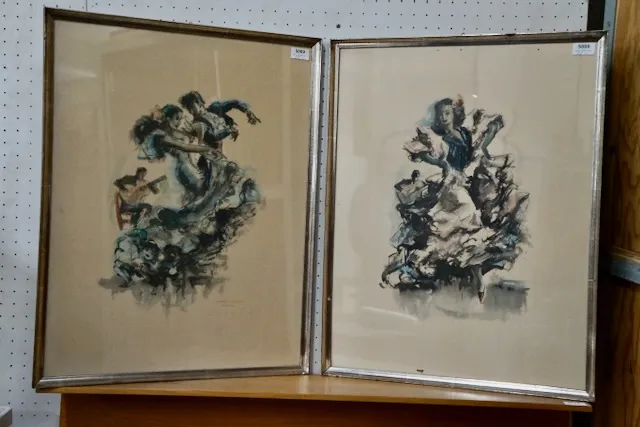 2 paintings "Spanish Dancers"