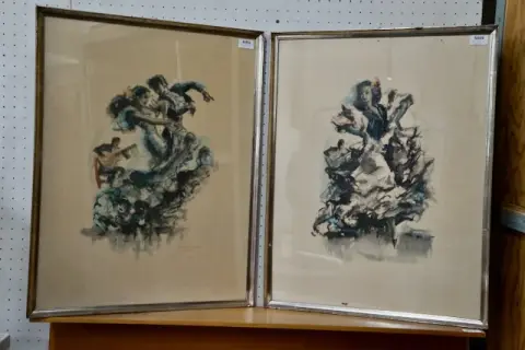 2 paintings "Spanish Dancers"