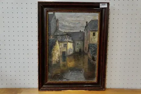 1 oil painting "Village View"