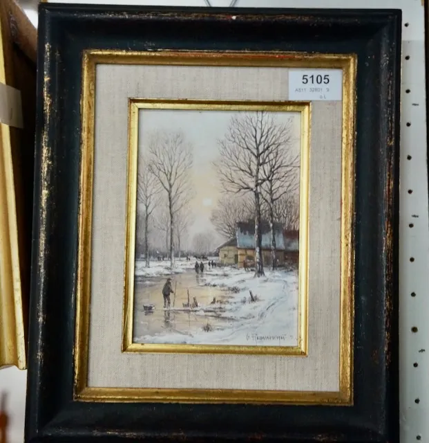 1 schilderij "winterlandschap", gesigneerd