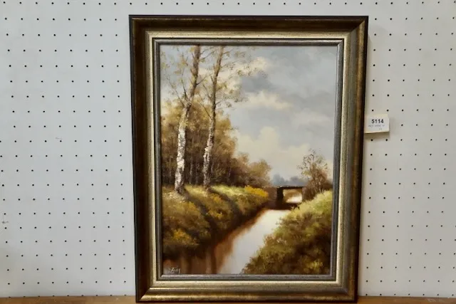 1 olieverfschilderij "Moeras" gesigneerd Zimmermann