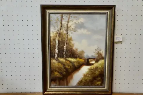 1 olieverfschilderij "Moeras" gesigneerd Zimmermann