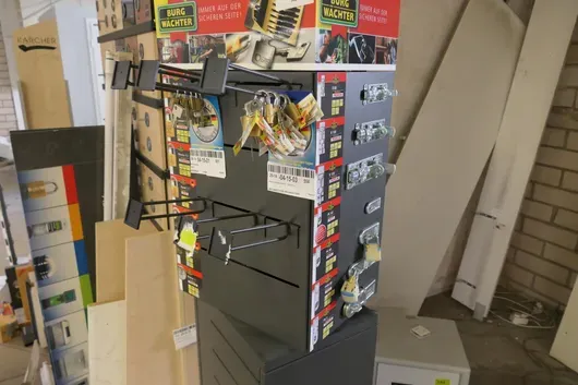 Mixed lot of construction, electrical & DIY materials, including BURG-WÄCHTER padlocks, bolts and strikes
