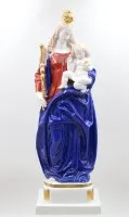 Большая Мадонна с младенцем и скипетром, создана в 1922 году скульптором Фердинандом Либерманном и выполнена художественным отделом мануфактуры Rosenthal, расписана, 2 маленьких скола сзади на основании, ок. В 53 см