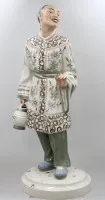 Chinese mit Laterne, Royal Dux, Tschechien, bemalt, leider am kl. Finger gebrochen, ca. H-51cm