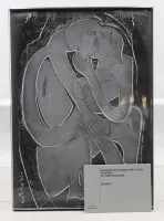 Rosenthal jaarobject in glas, „Das Paar”, HAP Grieshaber, 1981, ca. 44,5 x 31,5 cm