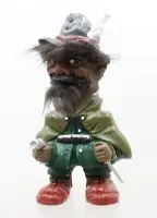 Figurka z ruchomą głową, myśliwy, ok. wys. 21 cm