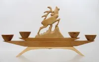 4-flame candelabra, Erzgebirge, approx. H 20 cm W 38 cm