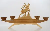 4-flame candelabra, Erzgebirge, approx. H 20 cm W 38 cm