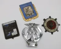 4x various automobile plaques, partly enamelled, approx. 11 x 9.5 cm