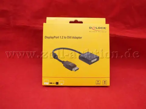 1 Delock adapter, DisplayPort 1.2 stekker naar DVI, zwart, in originele verpakking