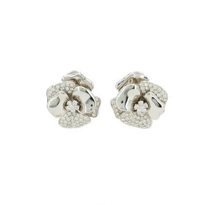 Diamond ear clips 'Blossom'