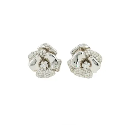 Diamond ear clips 'Blossom'