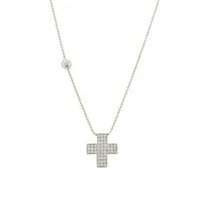 Collier pendentif diamant 'Croix'