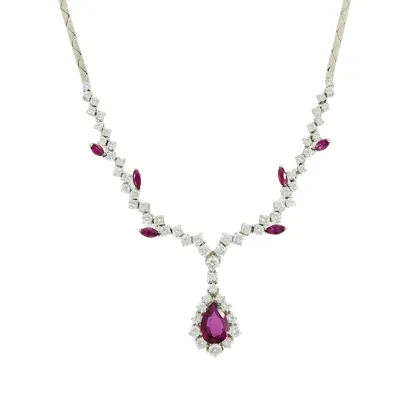 Collier rubis-diamants