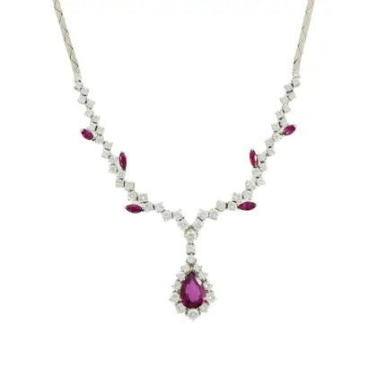 Robijn-diamanten collier