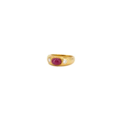 Robijn-diamanten ring