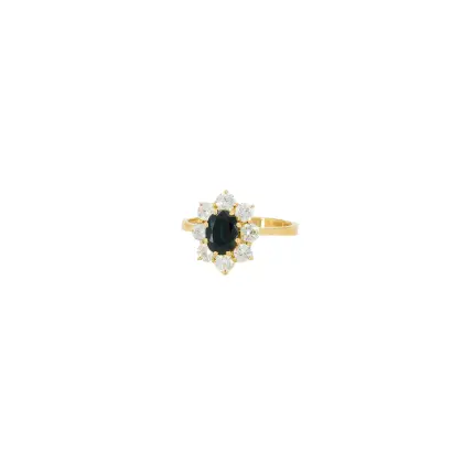 Saffier-diamant entourage ring