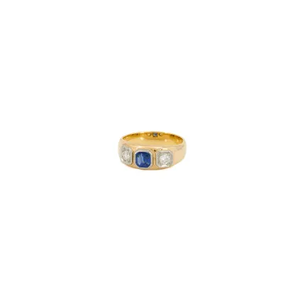 Saffier-diamant ring