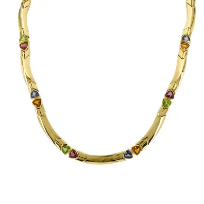 Collier moderne en pierres colorées