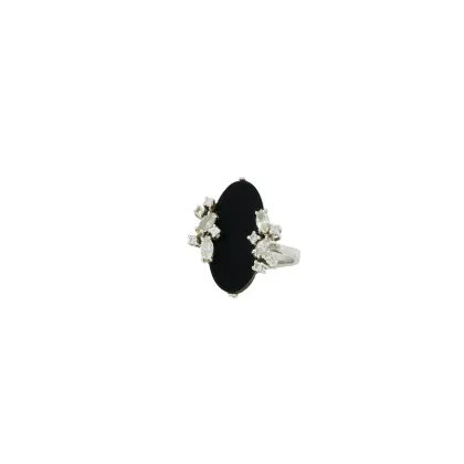 Bague onyx-diamant