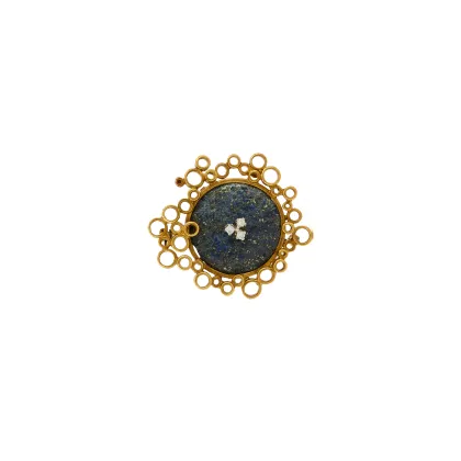 Lapis lazuli-diamant broche