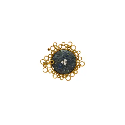 Broche lapis-lazuli-diamant