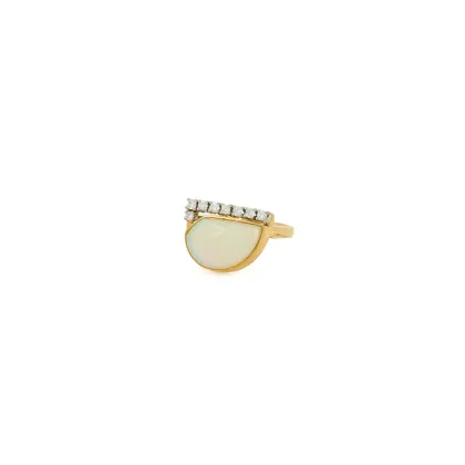 Opalen en diamanten ring