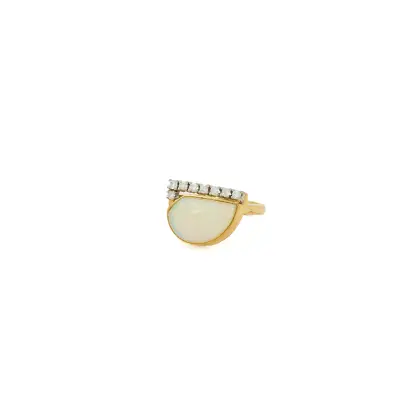 Opalen en diamanten ring