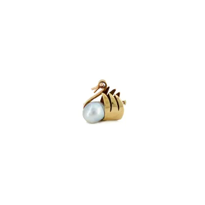 Broche en perles 'Cygne'
