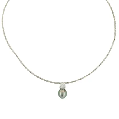 Collier en diamants et perles