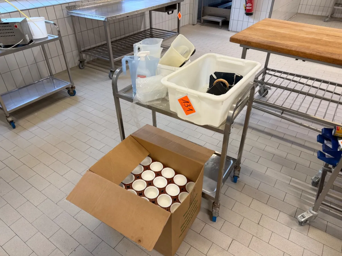 Serving trolley (with various items)