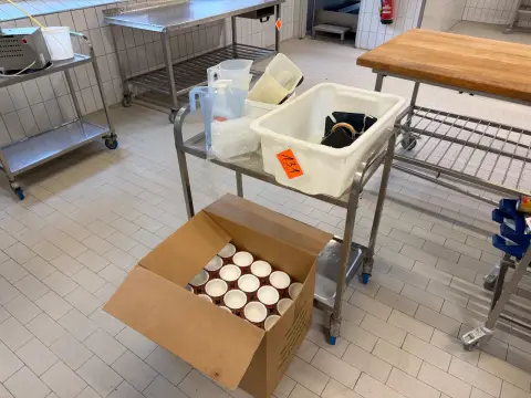 Serving trolley (with various items)