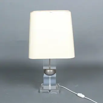 French table lamp from the 1970s, acrylic, metal.