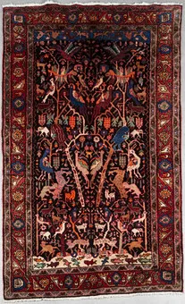 Nahawand / Malayer, motyw myśliwski, 260x155cm, wełna na bawełnie, lata 70., Iran.