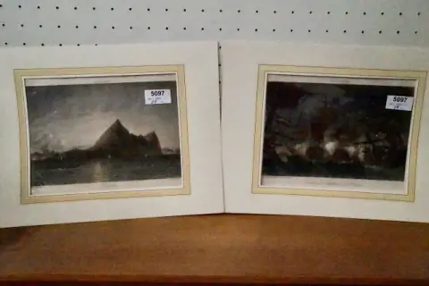 1 pair of coloured steel engravings Trafalgar and Gibraltar, 19th century, from the France Maritime series