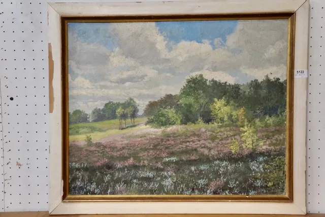 1 oil painting "Heath landscape" signed