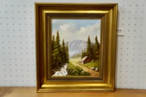 1 oil painting "House on the Mountain"