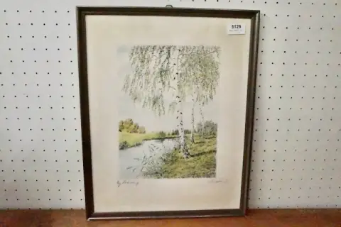 1 etching "Birches"