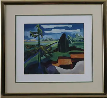 ШМИДТ-РОТТЛУФФ, КАРЛ. "Pommersche Moorlandschaft", цветной офсетный оттиск.