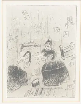 MARC CHAGALL (1887-1985). La naissance de Tchitchikov.