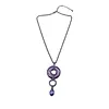 Necklace with pendant in purple and blue.