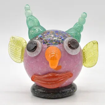 Oberstdorfer Glashütte, devil figure, coloured glass, mixed technique, mid-20th century.