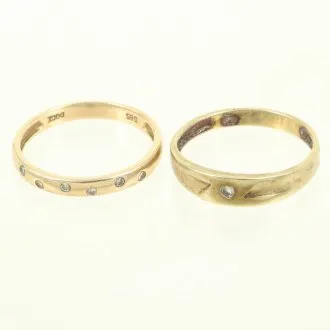 2 ringen met kleine briljanten