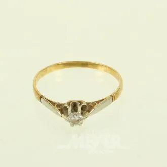 Кольцо-солитер с бриллиантом ок. 0,10 ct