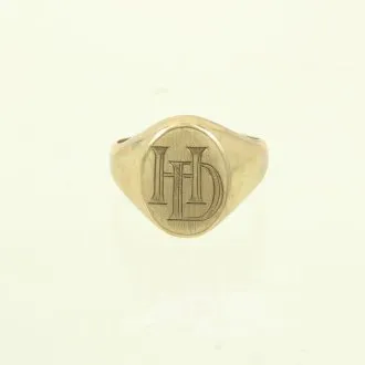 Herrenring mit Monogramm "HD"