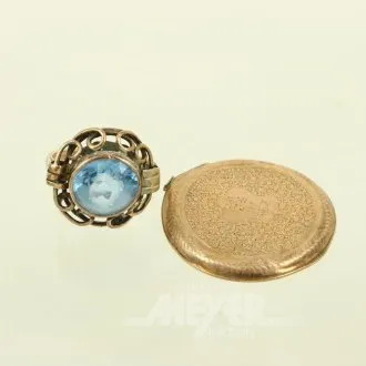 Antieke ring met blauwe steen