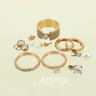 Klein lot zilveren sieraden met rosé vergulding